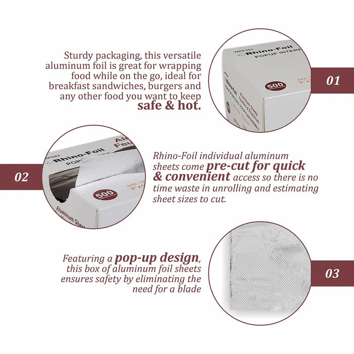 Rhino-Foil - 9*10.75" - Aluminium Foil Pop up Sheets - Eagle Global Solution