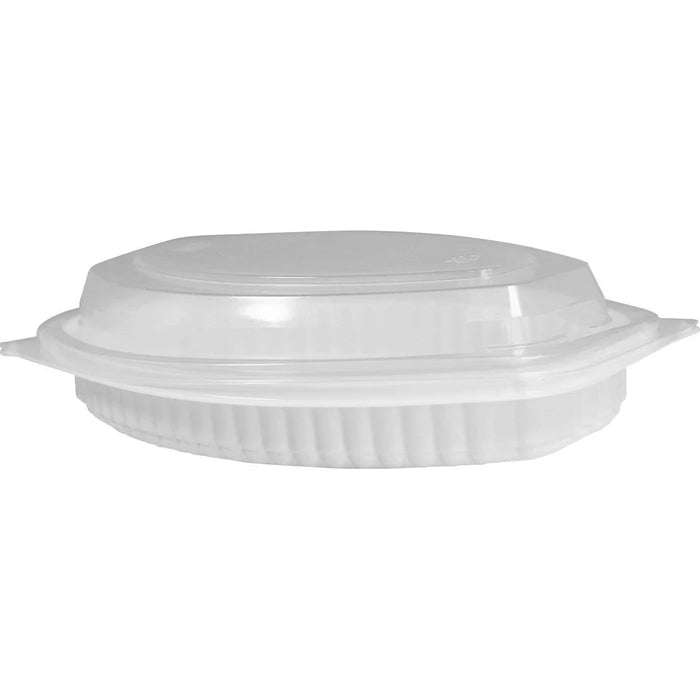 CLR - Value+ - 12WC - Oval Container - 12oz - White w/Clear Lid