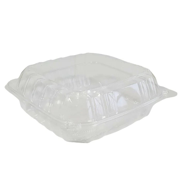 Value+ - Dual Lock - 8in Medium Clear Hinged Containers - CV881 - Eagle Global Solution