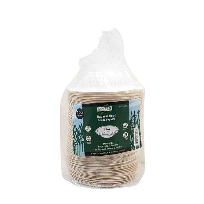 Eco-Craze - 12oz Round Bowl - Bagasse