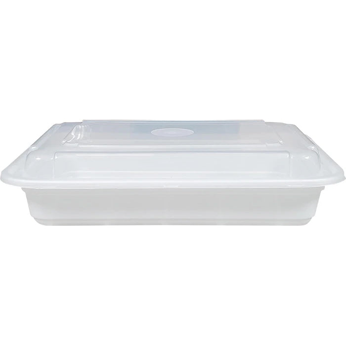 CLR - Pactiv - NC868 - Versa 28oz Rectangular White Combo - Eagle Global Solution