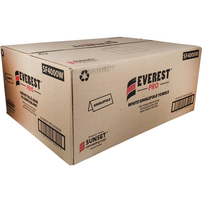 Everest Pro - Paper Hand Towel - Single Fold - White - SF4000W - Eagle Global Solution