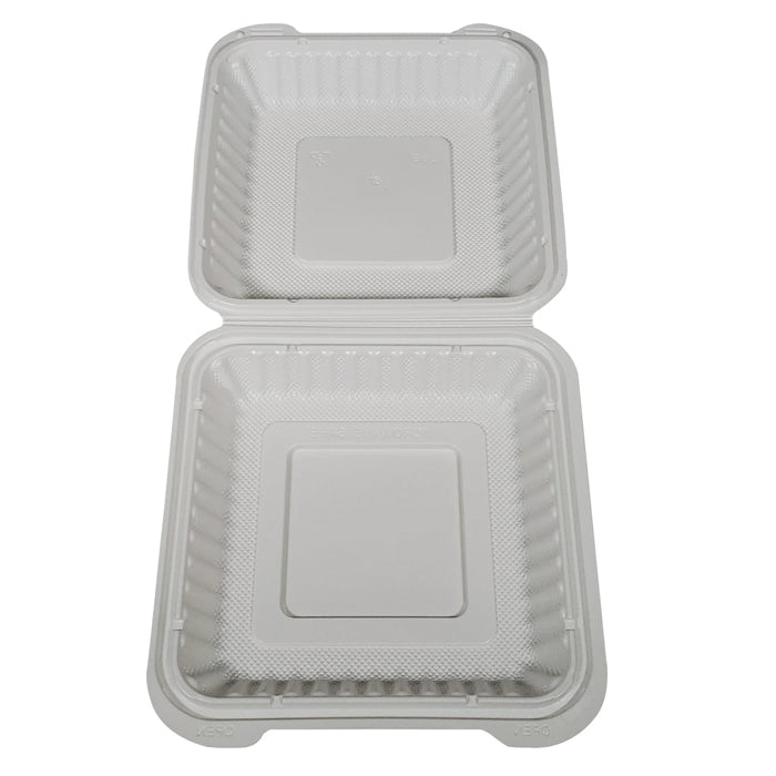 XC - MFPP Hinged Container 7.9"X7.9"- 1 Compartment - EP-71 - White - Eagle Global Solution