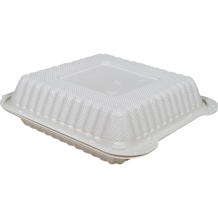 XC - MFPP Hinged Container 7.9"X7.9"- 1 Compartment - EP-71 - White - Eagle Global Solution