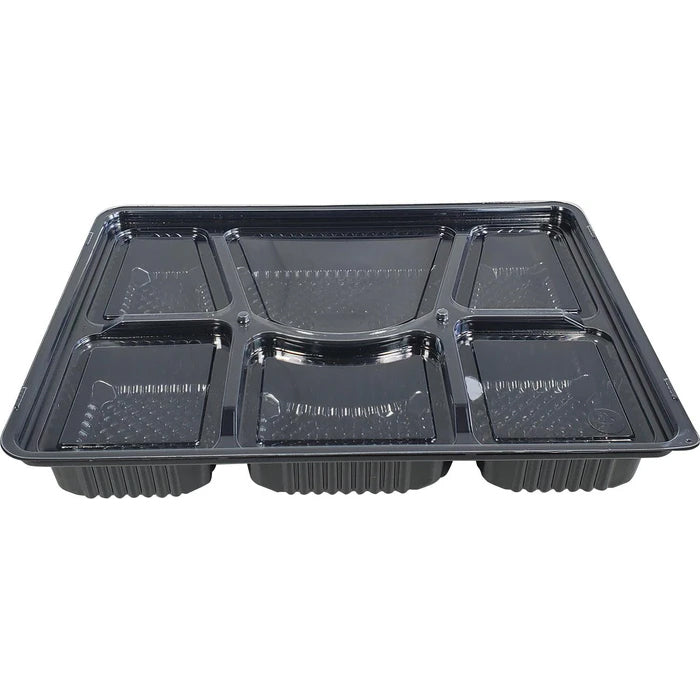 Vespa - 6 Comp Thali - White with Clear Lid - VEL-038/039 - Eagle Global Solution