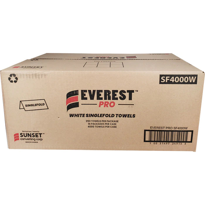 Everest Pro - Paper Hand Towel - Single Fold - White - SF4000W - Eagle Global Solution