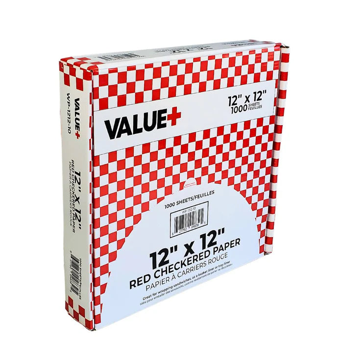 Value+ - Checkered Sheets - Red - 12"x12" - Eagle Global Solution