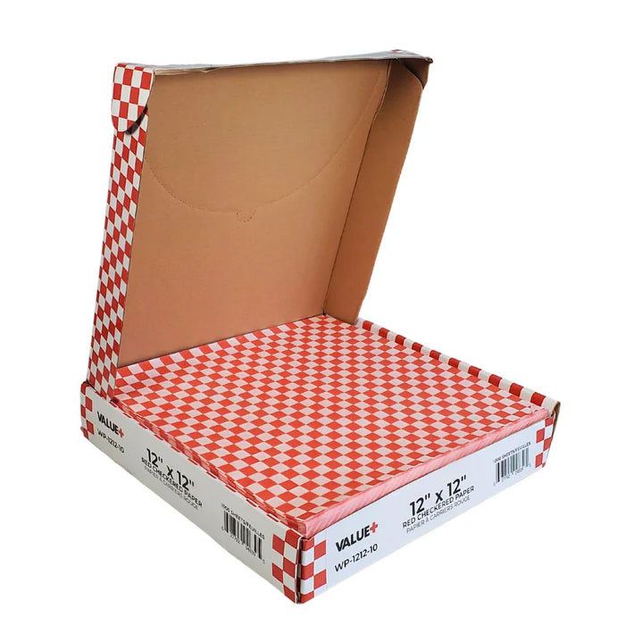 Value+ - Checkered Sheets - Red - 12"x12" - Eagle Global Solution