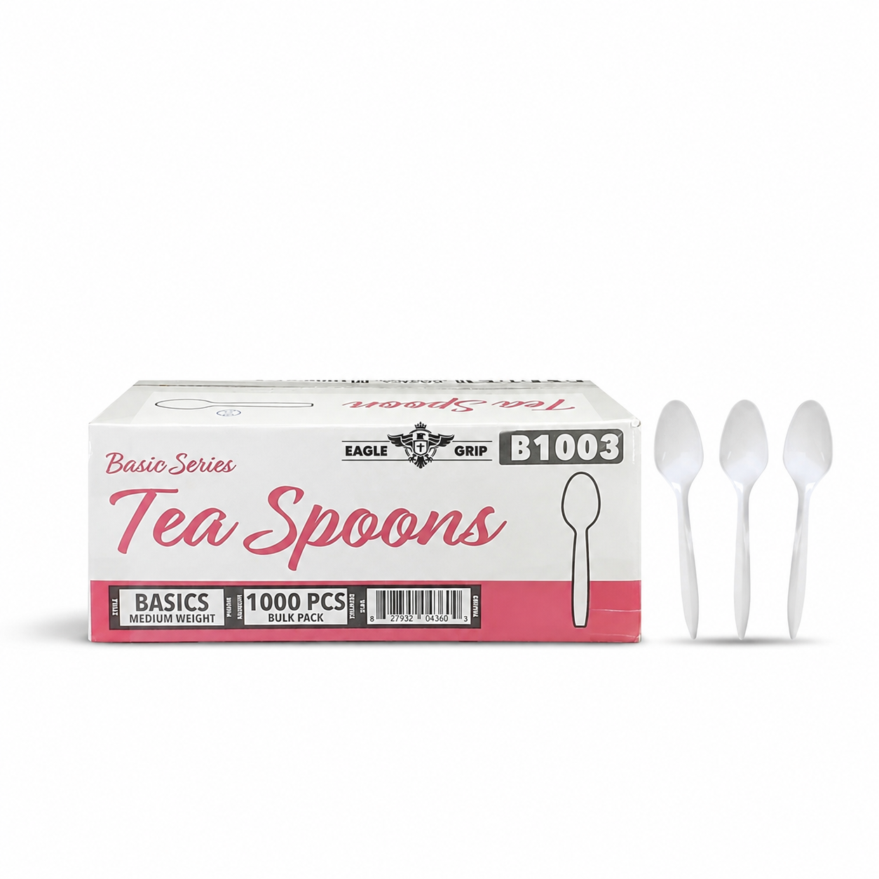 Eagle Grip - Tea Spoon - White - Bulk - B1003