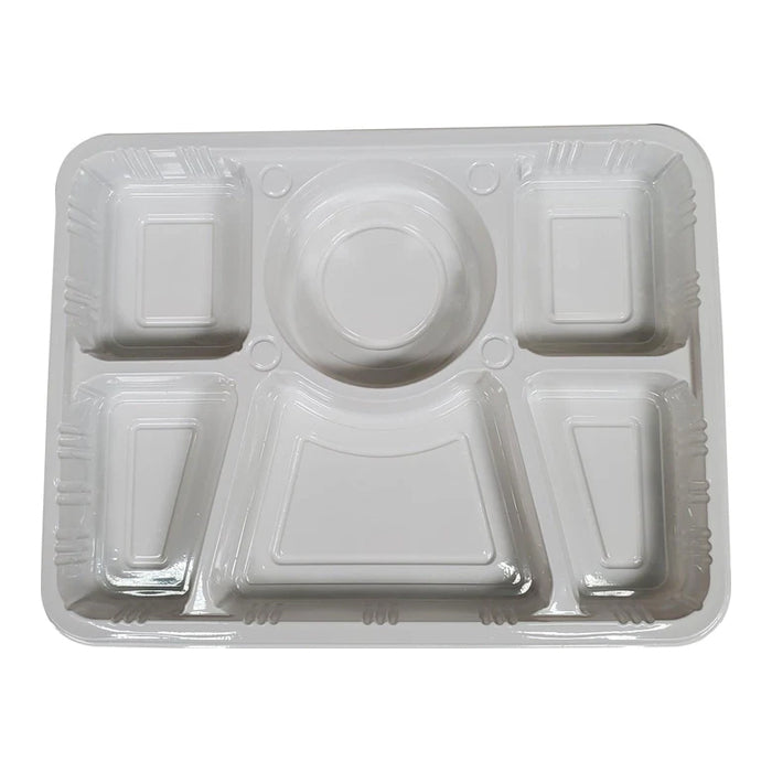 6 Compartment - Thali Tray - 50 ct