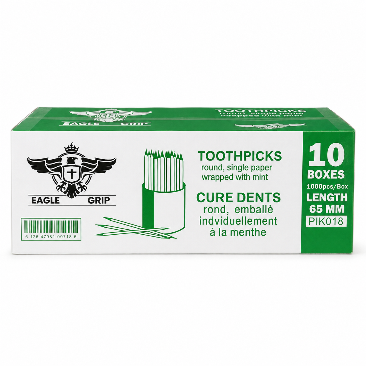 Eagle Grip - Bamboo Toothpick - Mint - Paper Wrap - P2-65M
