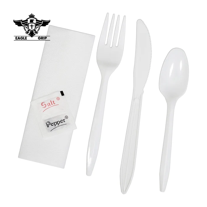 Eagle Grip - Cutlery Kit / Meal Kit - 6pcs - White - F/K/TS/N/S&P - MK-610