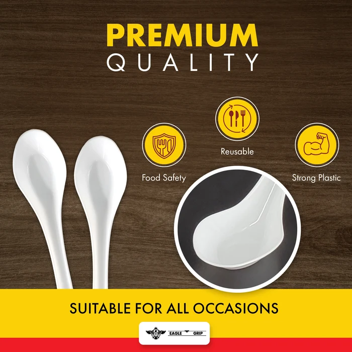 Eagle Grip - Chinese Soup Spoon - White - Retail Pack - RP4008