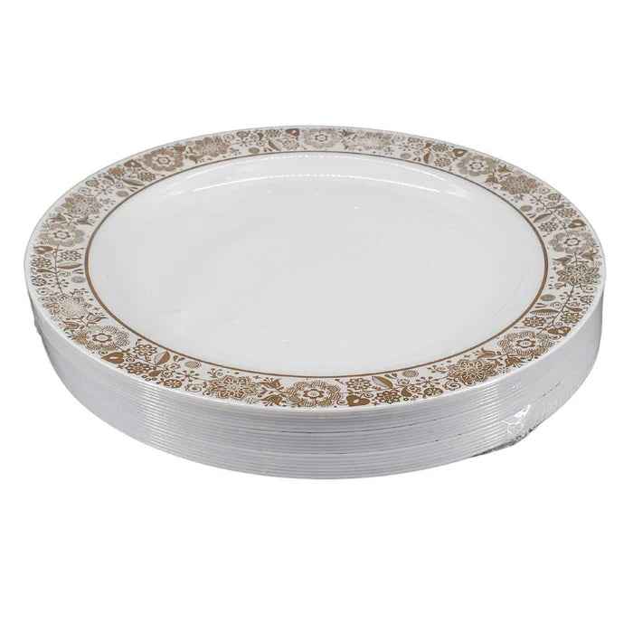 9" Hot Stamping Plate - Round - White/Gold - NRP90-2