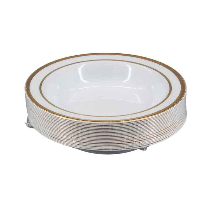 7.5" Hot Stamping Bowl - Round - Clear/White/Gold - NRB75-1