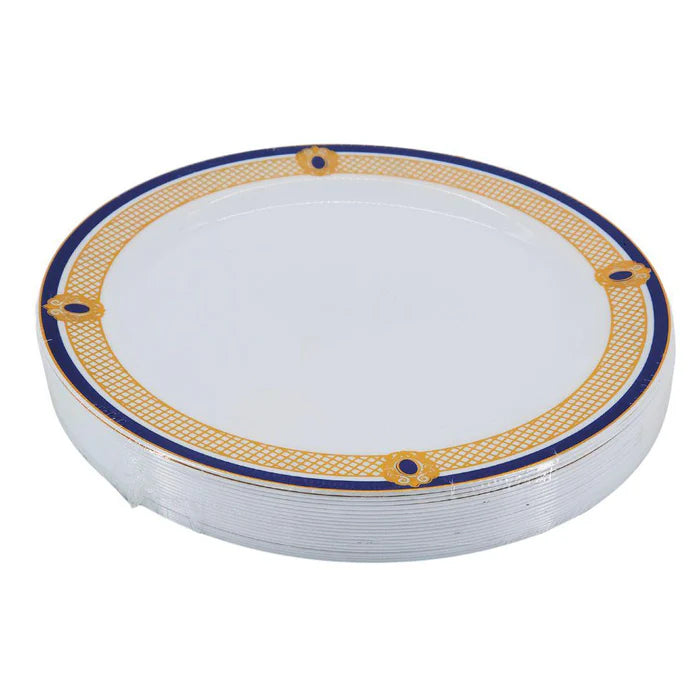 7.5" Hot Stamping Plate - Round - White/Blue/Gold - NRP75-1