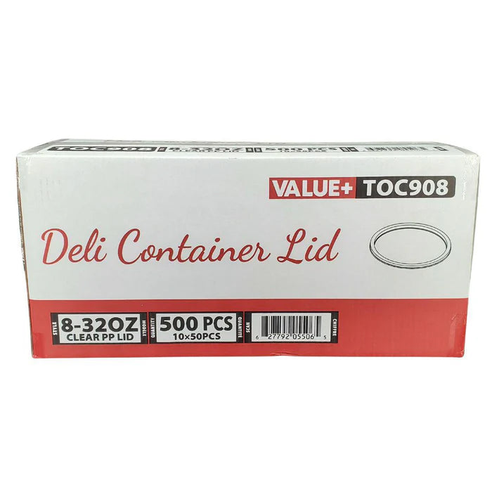 Value+ - Clear PP Deli Lid - 8 - 32oz - Eagle Global Solution