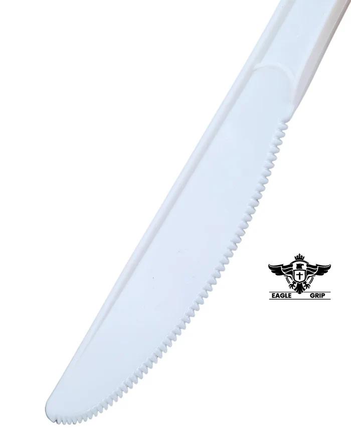 Eagle Grip - Heavy - Plastic Knives - White - Retail Pack - RP2002