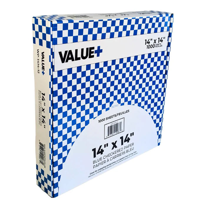 Value+ - Checkered Sheets - Blue - 14"x14" - Eagle Global Solution