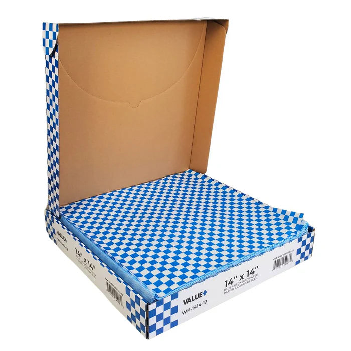 Value+ - Checkered Sheets - Blue - 14"x14" - Eagle Global Solution