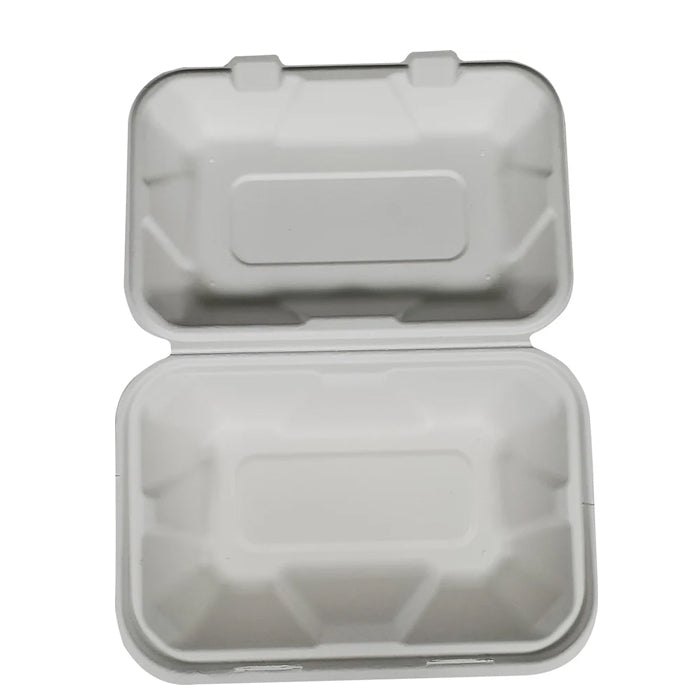 Eco-Craze - 9x6x3 Bagasse Clamshell Container - Eagle Global Solution