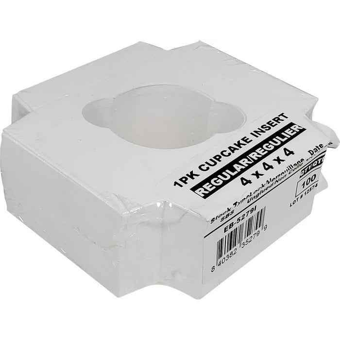 EB - 4 x 4 x 4 - Single Cupcake Insert Fits - White - 5279I