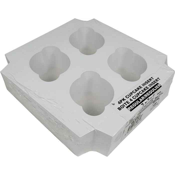 EB - 7 x 7 x 4 - 4 Cupcake Box with Window - White - 5281A