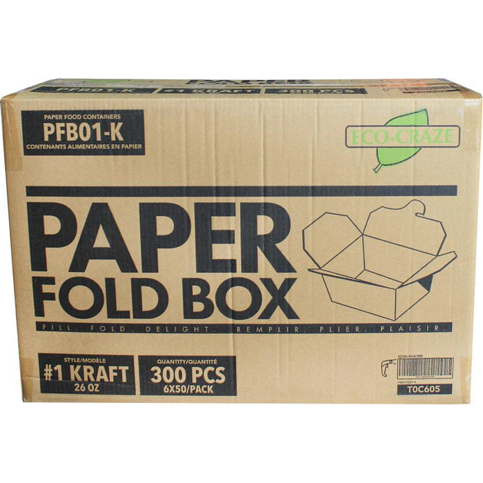 Eco-Craze - #1 Kraft Paper Fold Box - PFB01-K - Eagle Global Solution