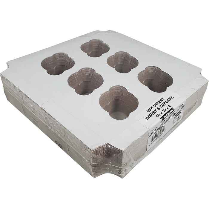 EB - 10 x 10 x 4 - 6 Cupcake Insert - White - 5282I