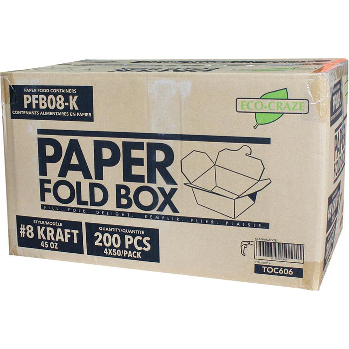 Eco-Craze - #8 Kraft Paper Fold Box - PFB08-K - Eagle Global Solution