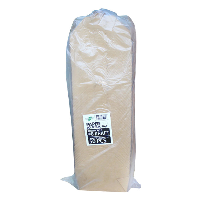Eco-Craze - #8 Kraft Paper Fold Box - PFB08-K - Eagle Global Solution