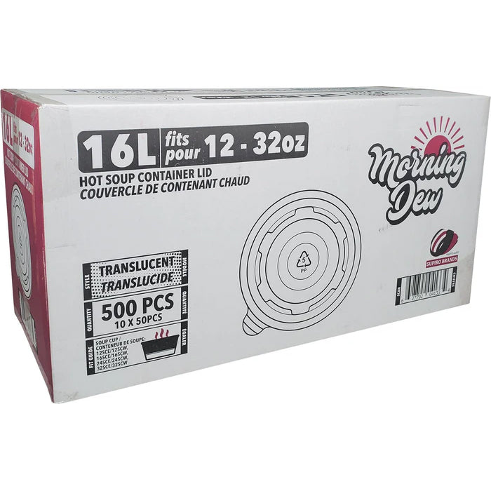 Morning Dew - Plastic Lids for 12 to 32 oz Paper Soup Container - 16L - Eagle Global Solution