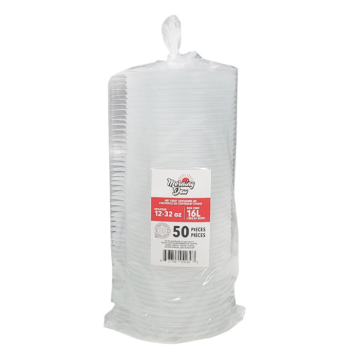 Morning Dew - Plastic Lids for 12 to 32 oz Paper Soup Container - 16L - Eagle Global Solution