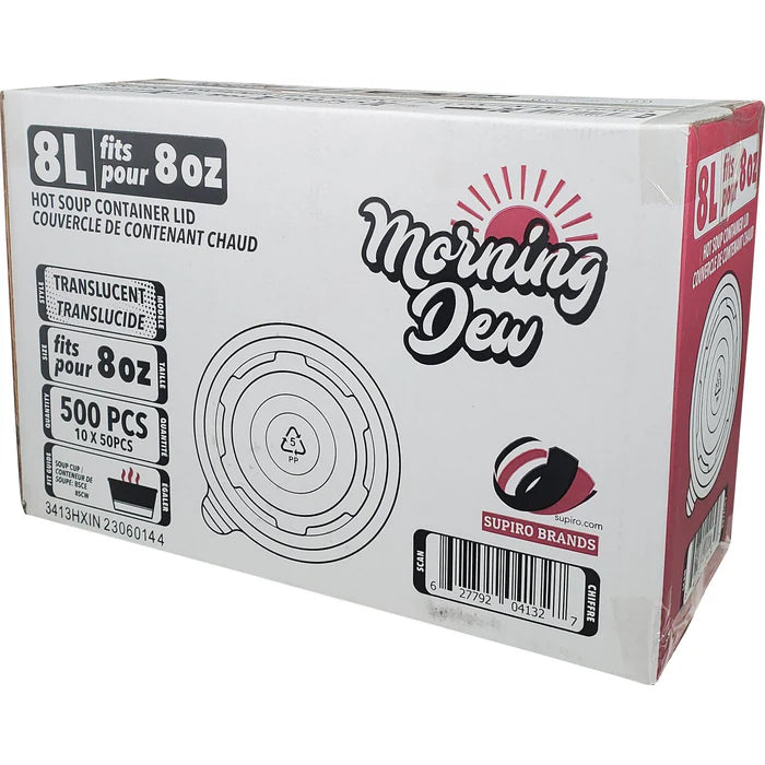 Morning Dew - Plastic Lids for 8 oz Paper Soup Container - 8L - Eagle Global Solution