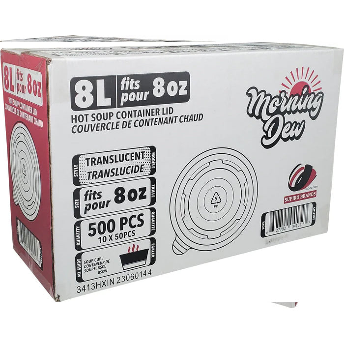 Morning Dew - Plastic Lids for 8 oz Paper Soup Container - 8L - Eagle Global Solution