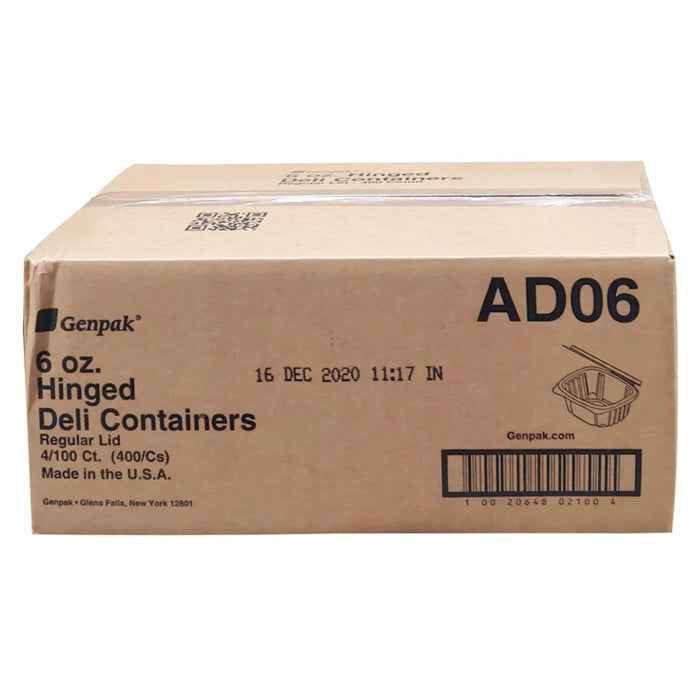 Genpak - Hinged Deli Container - Clear - 6oz - AD06