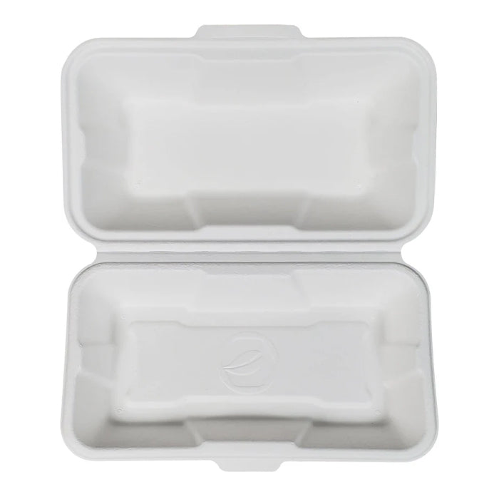 Eco-Craze - Hot Dog - 8.45"x4.72"x2.77" - Bagasse Clamshell Container - Eagle Global Solution