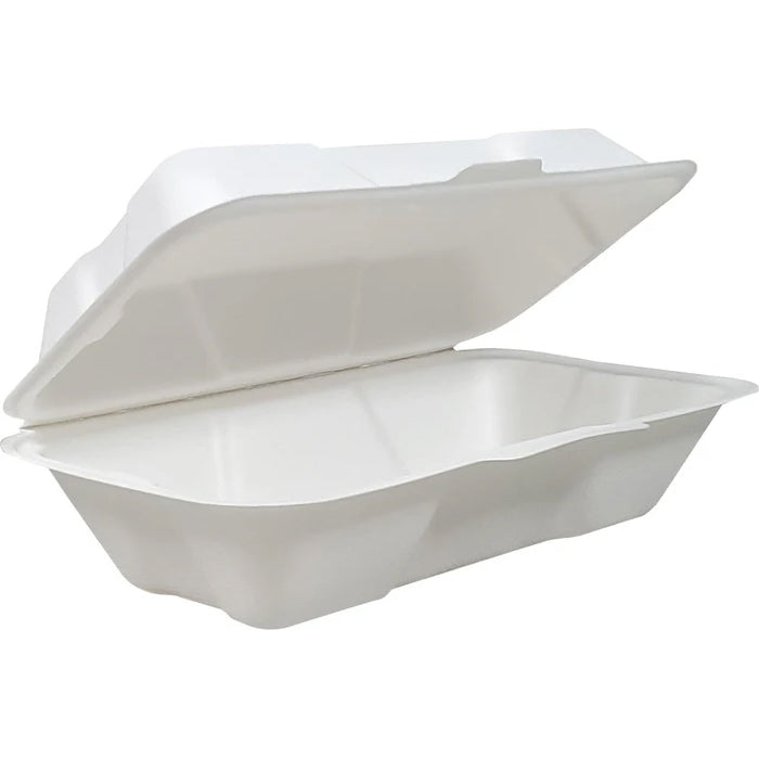 Eco-Craze - Hot Dog - 8.45"x4.72"x2.77" - Bagasse Clamshell Container - Eagle Global Solution
