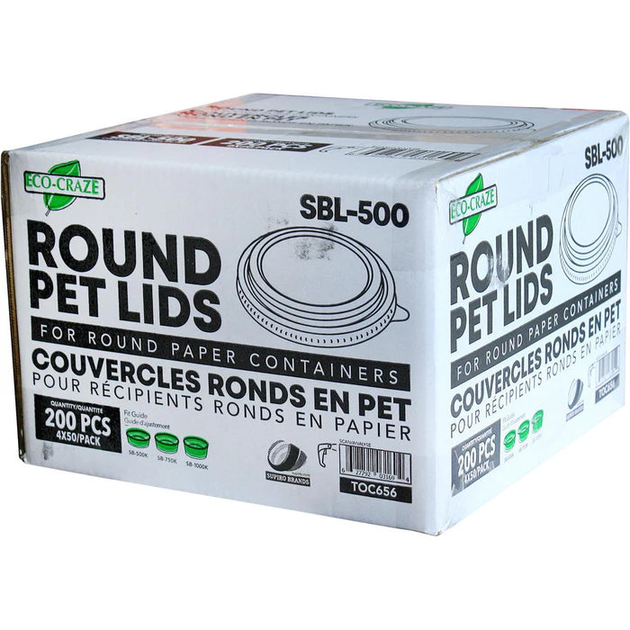 Eco-Craze - PET Round Lid - fits 500/750/1000ml Paper Container - SBL-500 - Eagle Global Solution
