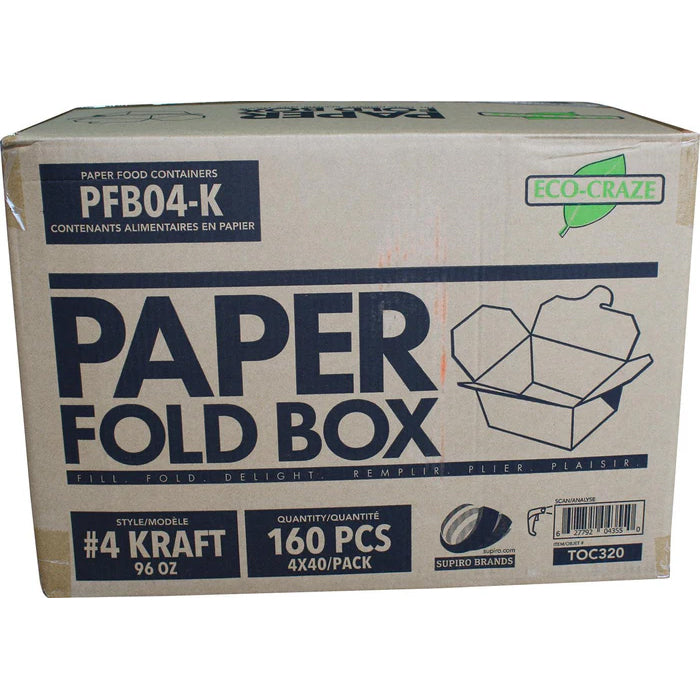 Eco-Craze - #4 Kraft Paper Fold Box - PFB04-K - Eagle Global Solution