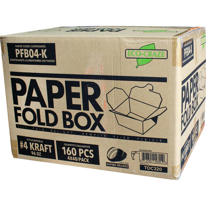 Eco-Craze - #4 Kraft Paper Fold Box - PFB04-K - Eagle Global Solution