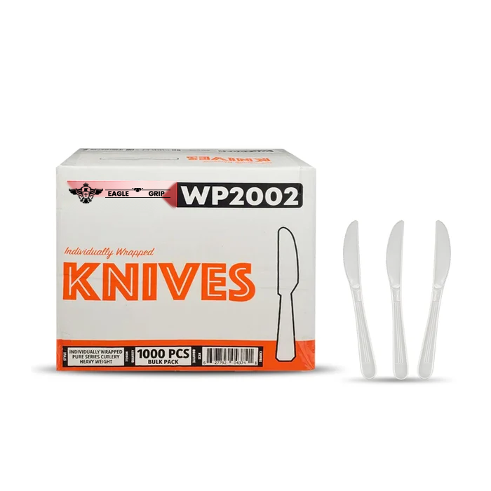 Eagle Grip - Plastic Knives - White - Ind. Wrapped - WP2002