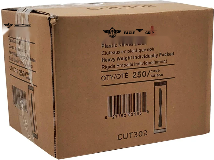 Eagle Grip - Black Plastic Knives - 250/Case, Black