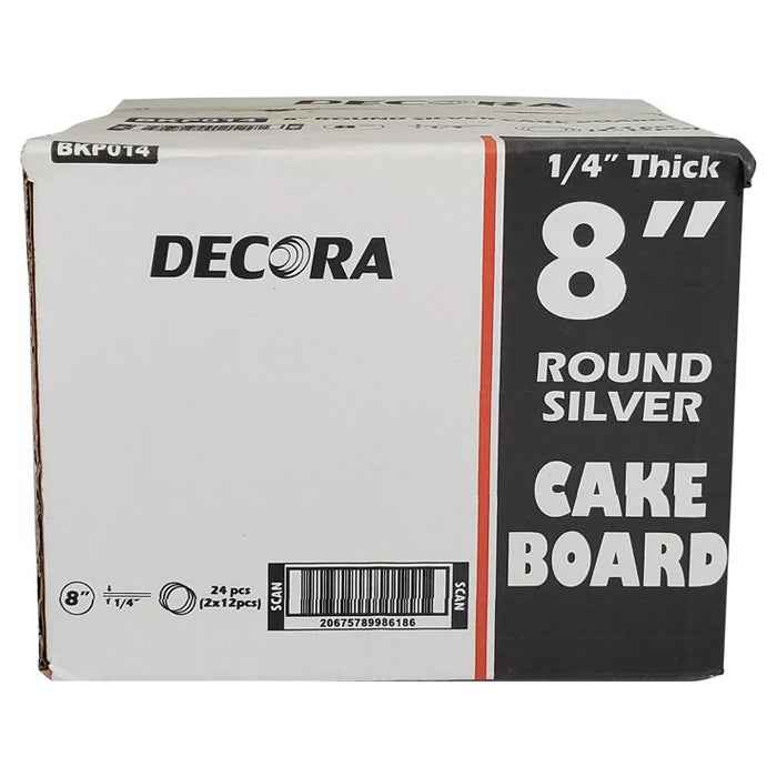 Decora - Cake Board - Round - Silver - 8x1/4