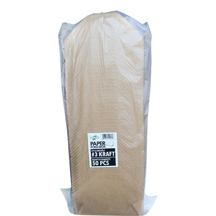 Eco-Craze - #3 Kraft Paper Fold Box - PFB03-K - Eagle Global Solution