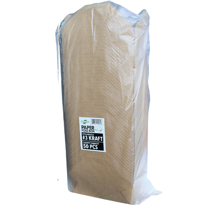 Eco-Craze - #3 Kraft Paper Fold Box - PFB03-K - Eagle Global Solution