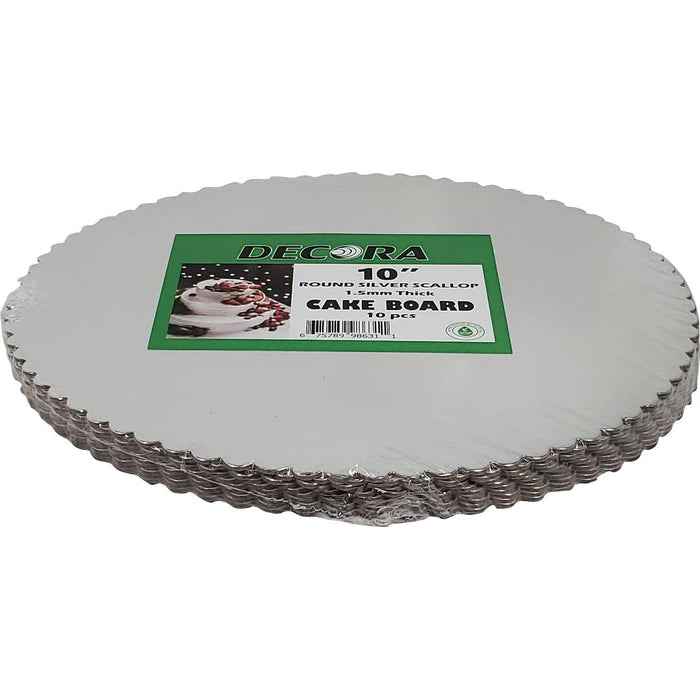 Decora - 10" Round Scallop Sheets - Silver - 1.5mm Thick