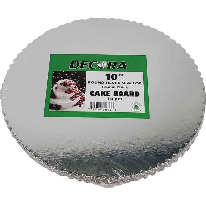 Decora - 10" Round Scallop Sheets - Silver - 1.5mm Thick