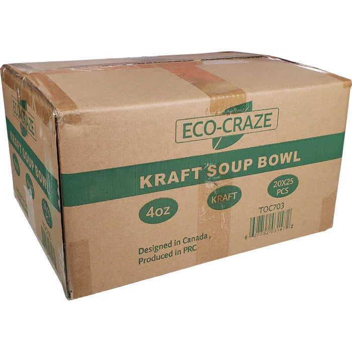 Eco-Craze - 4oz Paper Soup Bowl - Kraft - Eagle Global Solution