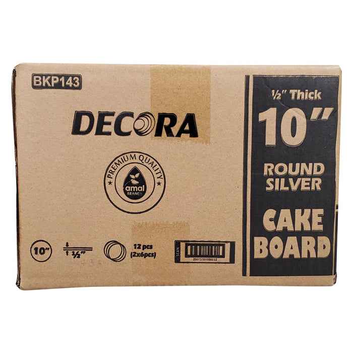 Decora - 10" 1/2" Round Cake Drum - Silver